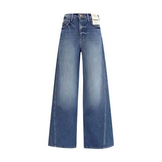 L'Agence Light Blue Cotton Relaxed Fit Jeans