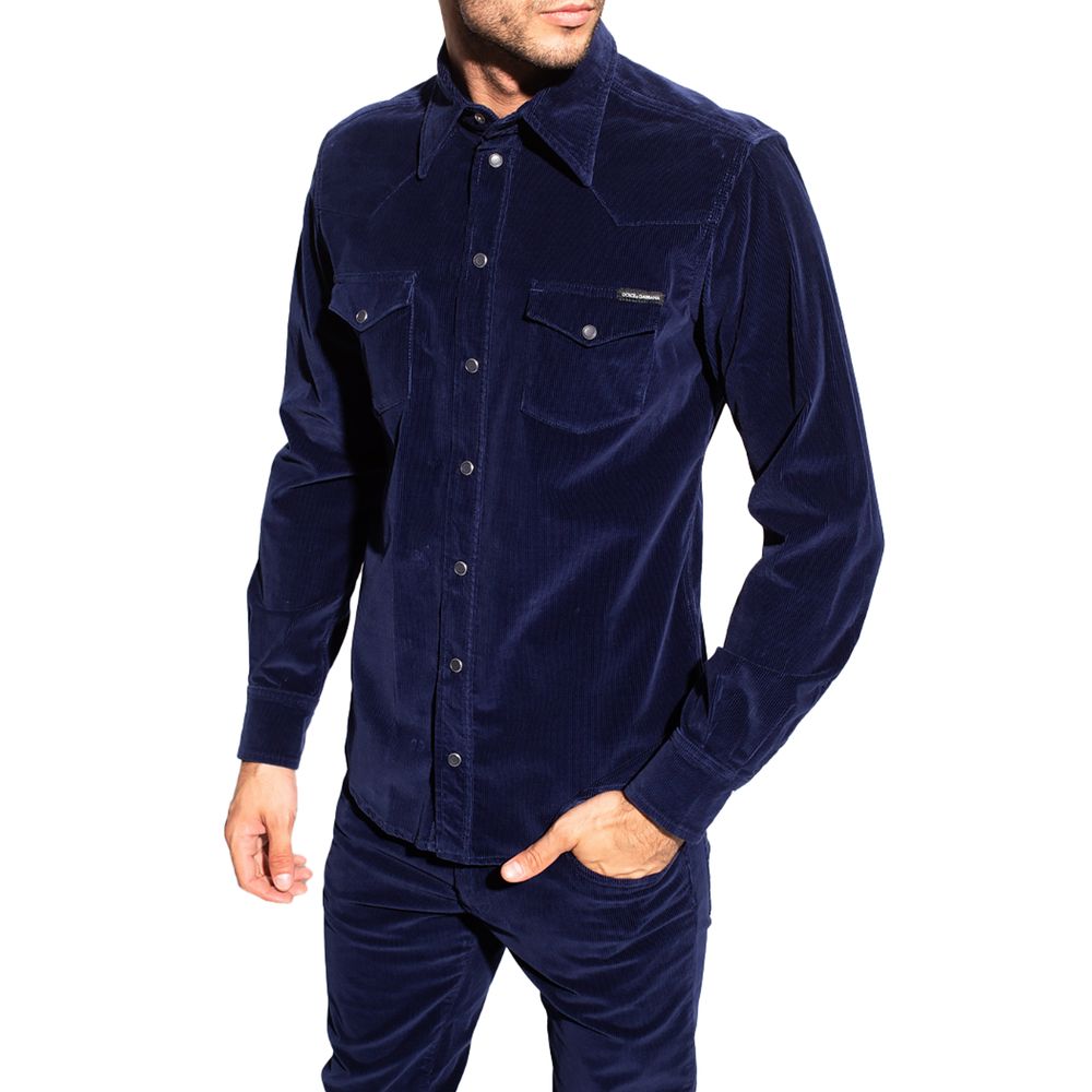 Dolce & Gabbana Blue Cotton Shirt