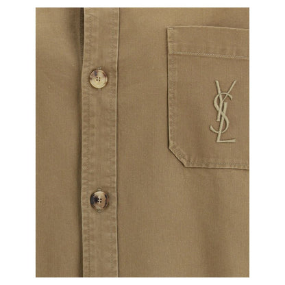 Saint Laurent Green Cotton Coat