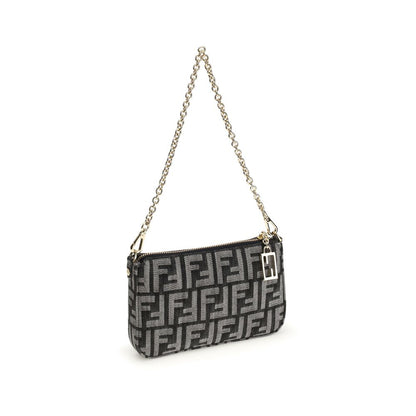 Fendi Blue Cotton Shoulder Bag