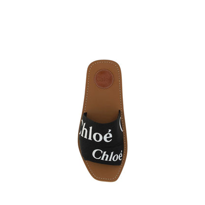 Chloé Black Rubber Sandals