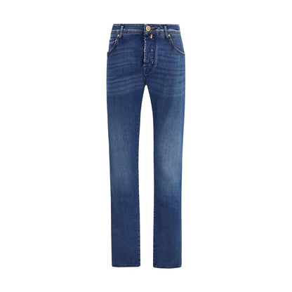 Jacob Cohen Blue Cotton Slim Fit Jeans