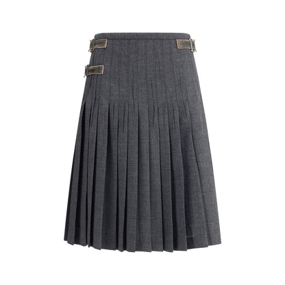 Prada Gray Mohair Long Skirt