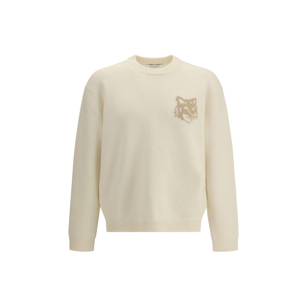 Maison Kitsuné Cremefarbenes Woll-Sweatshirt