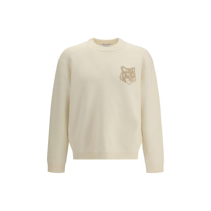 Maison Kitsuné Cremefarbenes Woll-Sweatshirt