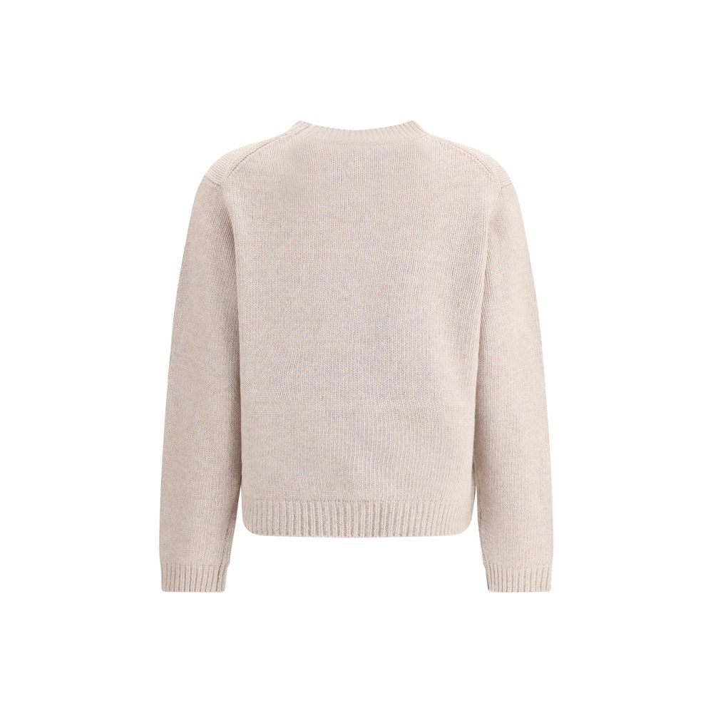 Maison Kitsuné Sweatshirt aus cremefarbener Merinowolle