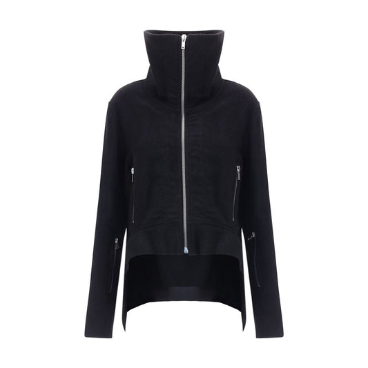 Rick Owens Black Fleece Wool Biker Jacket
