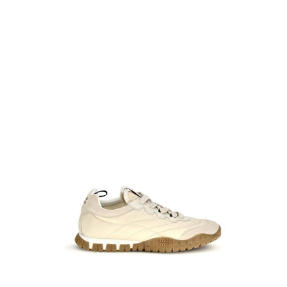 Miu Miu Cream Recycled Polyamide Athletic Sneakers
