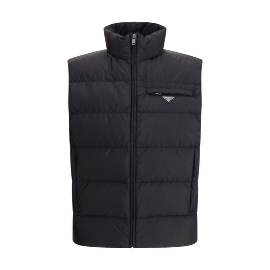 Prada Black Recycled Polyamide Sleveless Jacket