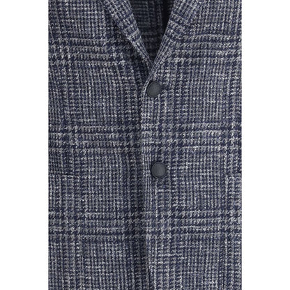 Tagliatore Blue Wool Coat