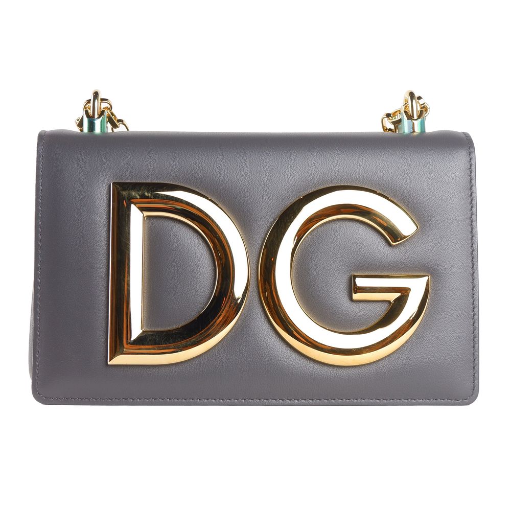 Dolce & Gabbana Gray Calfskin Women Shoulder Bag