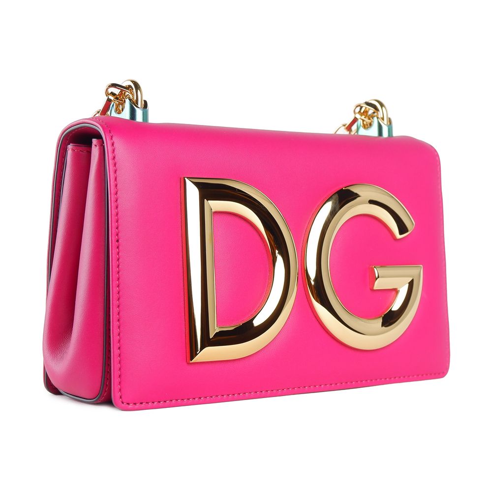 Dolce & Gabbana Fuchsia Calfskin Women Shoulder Bag