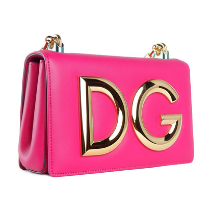 Dolce & Gabbana Fuchsia Calfskin Women Shoulder Bag