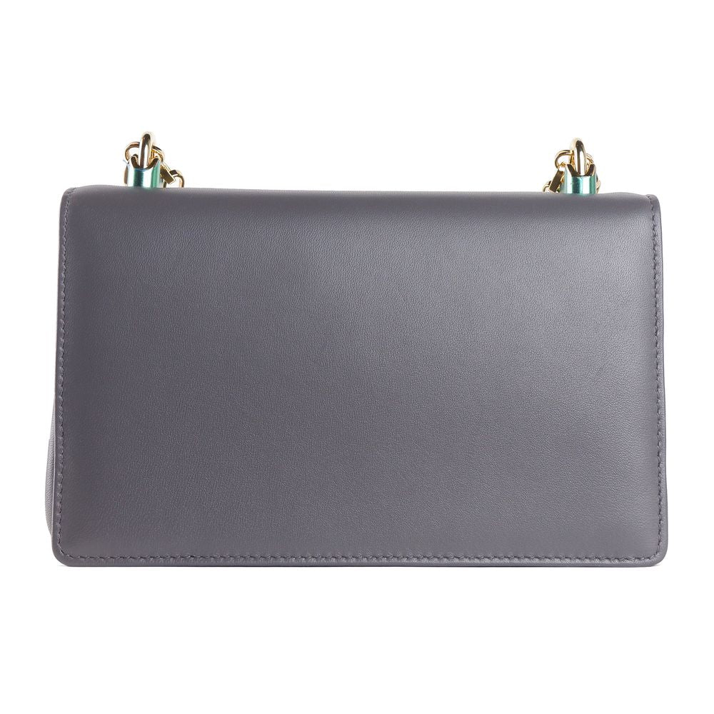 Dolce & Gabbana Gray Calfskin Women Shoulder Bag