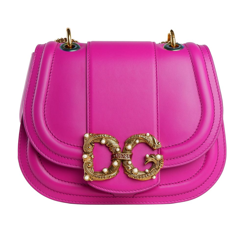 Dolce & Gabbana Fuchsia Calfskin Women Shoulder Bag