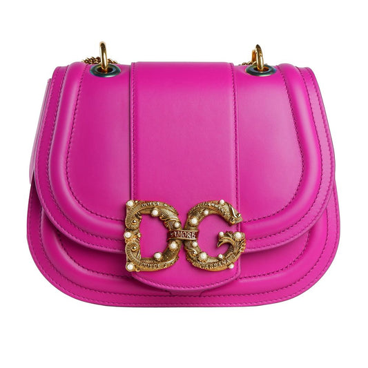 Dolce & Gabbana Fuchsia Calfskin Women Shoulder Bag