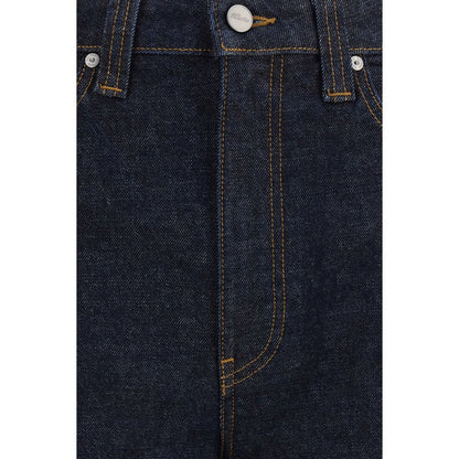 Khaite Blue Cotton Straight-Leg Jeans