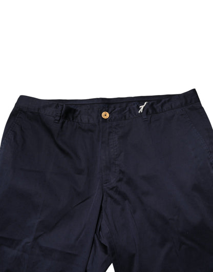 Domenico Tagliente Navy Blue Skinny Chino Mid Waist Men Pants