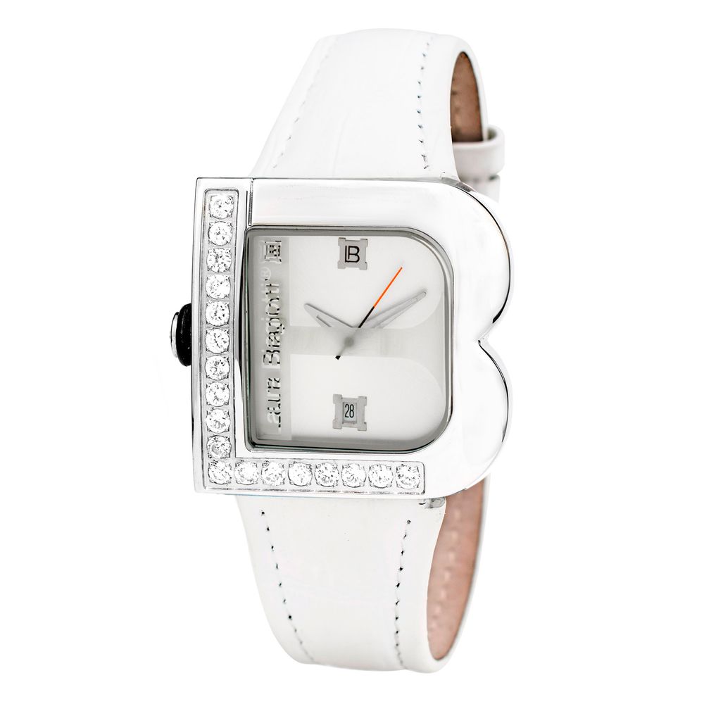 Laura Biagiotti White Leather Dress Watch