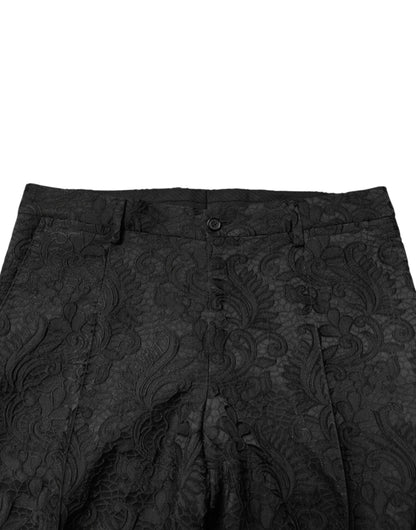 Dolce & Gabbana Black Brocade Single Breasted 2 Piece Suit