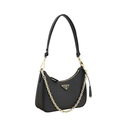 Prada Black Calf Leather Bos Taurus Shoulder Bag