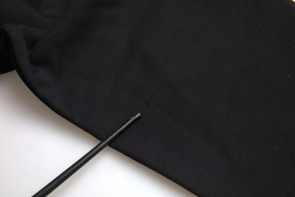 Balenciaga Black Cotton Logo Hooded Pullover Sweatshirt Sweater