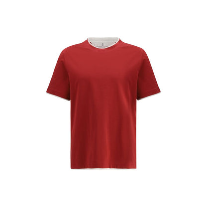 Brunello Cucinelli Red Cotton T-Shirt