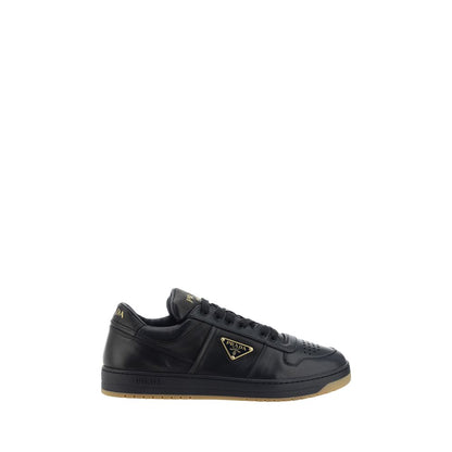Prada Black Calf Leather Bos Taurus Low Top Sneakers