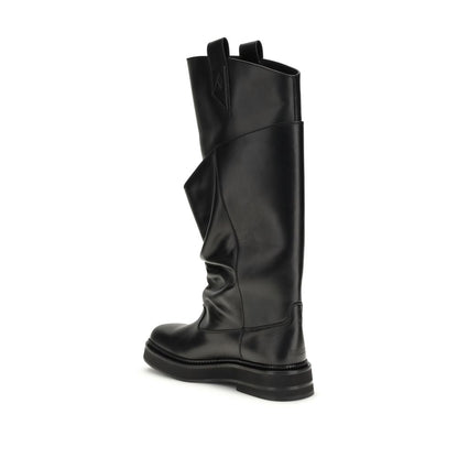 The Attico Black Calf Leather Bos Taurus Boots