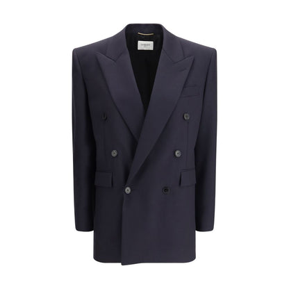 Saint Laurent Blue Wool Coat
