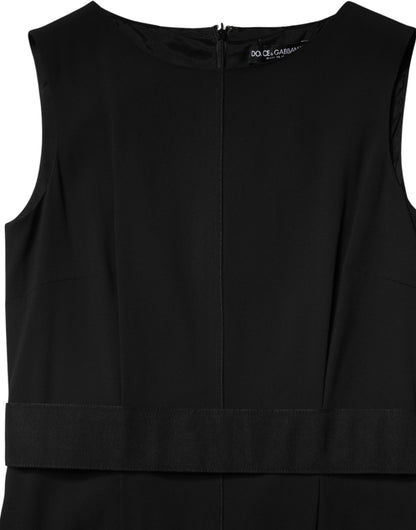 Dolce & Gabbana Black Sleeveless Sheath Knee Length Dress