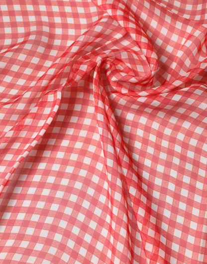 Dolce & Gabbana Red Checkered Plaid Neck Wrap Shawl  Scarf