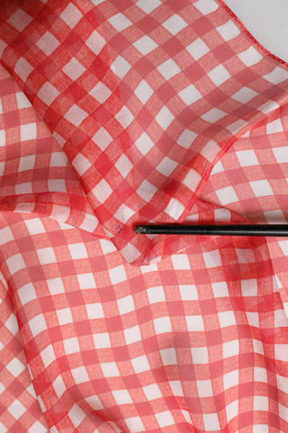 Dolce & Gabbana Red Checkered Plaid Neck Wrap Shawl  Scarf