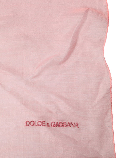 Dolce & Gabbana Light Pink Stole Neck Wrap Shawl  Scarf