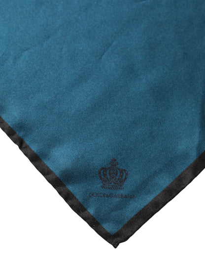 Dolce & Gabbana Blue Silk Square Pocket Handkerchief Scarf