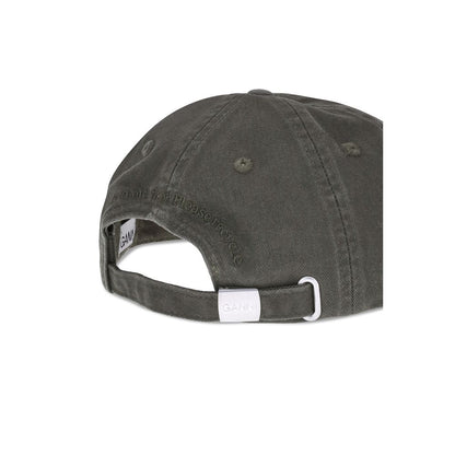 Ganni Green Cotton Cap (Baseball Hat)