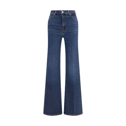 7FOR Blue Cotton Flared Jeans