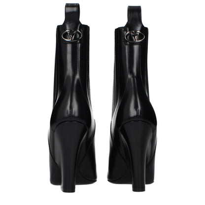 Valentino Garavani Black Leather Ankle Boots