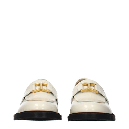 Chloé Beige Leather Slip-On Loafers