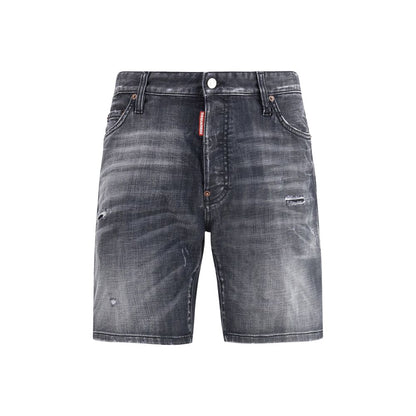 Dsquared² Black Cotton Bermuda Shorts