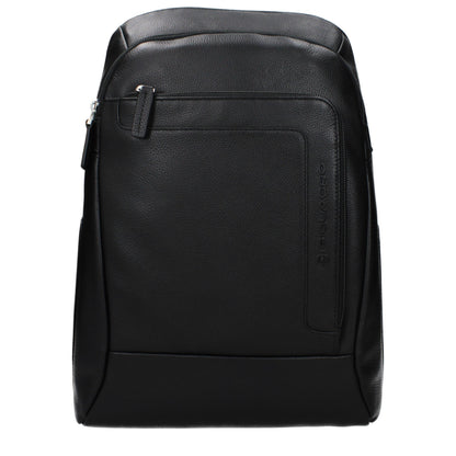 Piquadro Black Leather Backpack