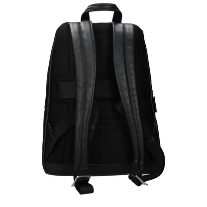 Piquadro Black Leather Backpack