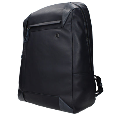 Piquadro Blue Leather Backpack