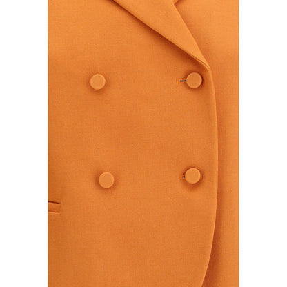 Fendi Orange Fleece Wool Coat